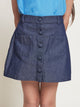 Remi Solid Denim Girls Cotton Skirt - Blue Denim Skirt The Tribe Kids 2-3Y Blue