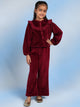 Sand Girls Cotton Relaxed Fit Solid Casual Pants - Burgundy Pant The Tribe Kids 2-3Y maroon