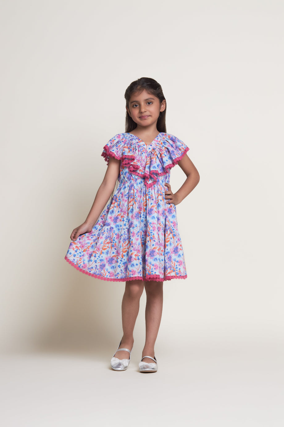 princess polly baby blue dress Blue Flower Print Girls Dress – Cindy Cambric Dress – The Tribe Kids