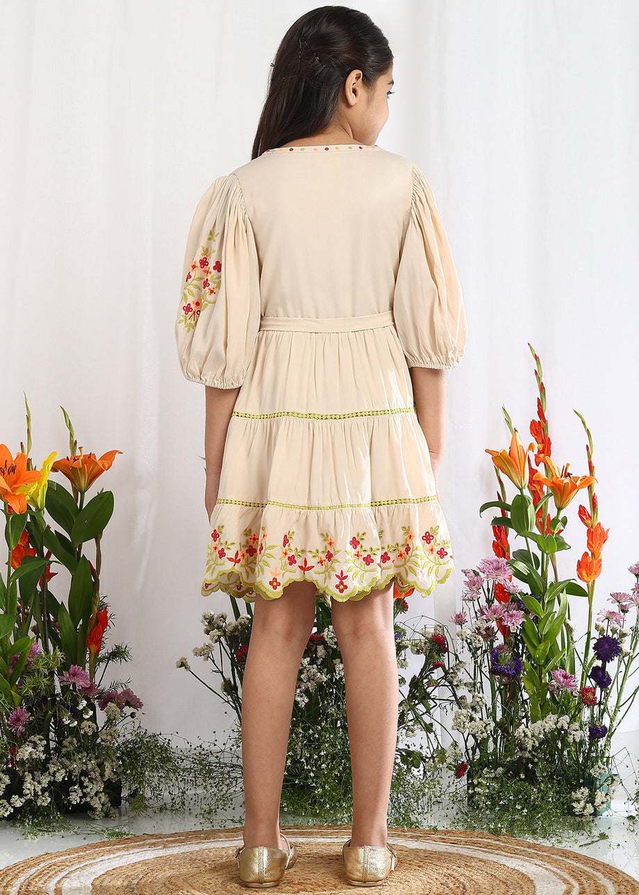 Buy Etoile Floral Embroidered Fit & Flare Cotton Dress With