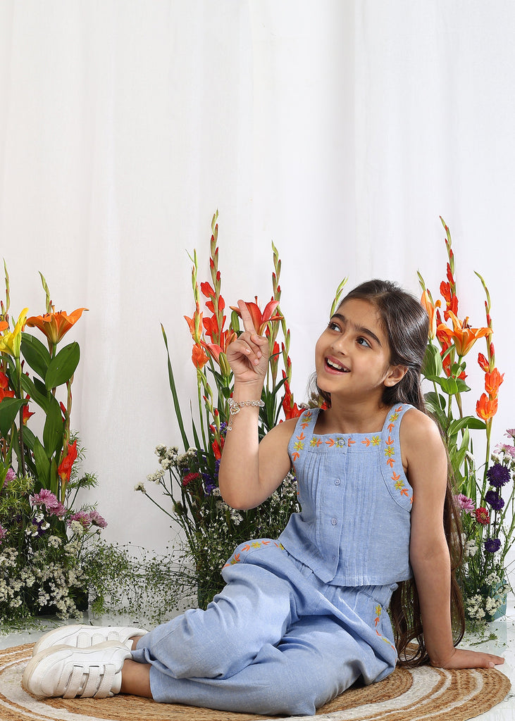 Jenny Girls Embroidered Top With Pants Clothing Set Top The Tribe Kids