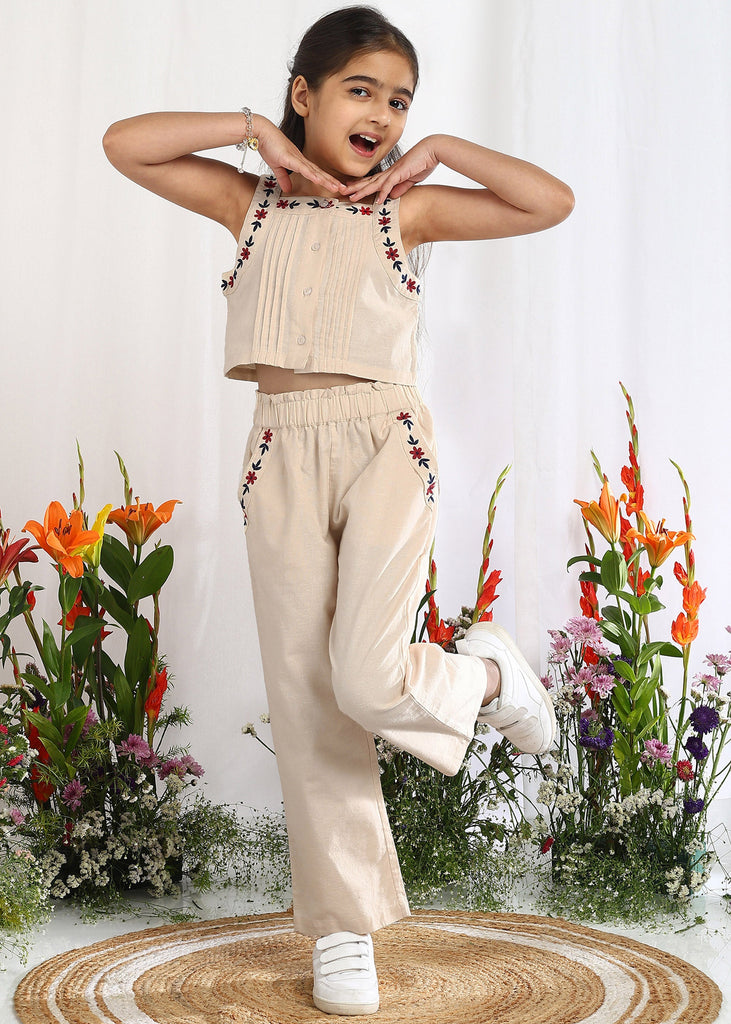 Jenny Girls Embroidered Top With Pants Clothing Set Top The Tribe Kids