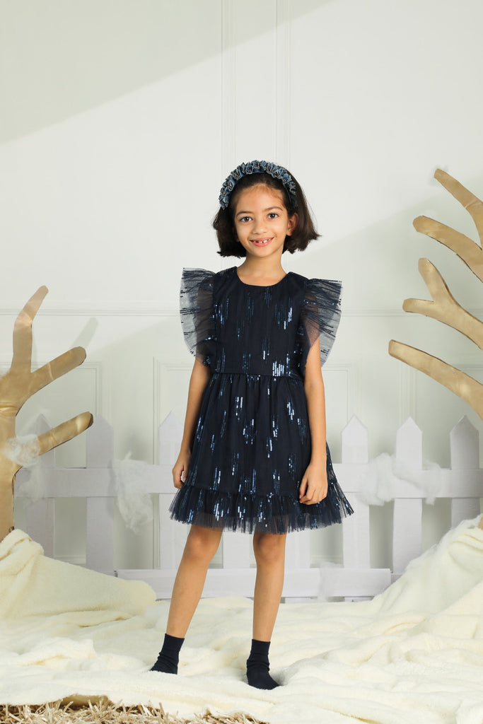 Monica Dress - Navy Dress The Tribe Kids