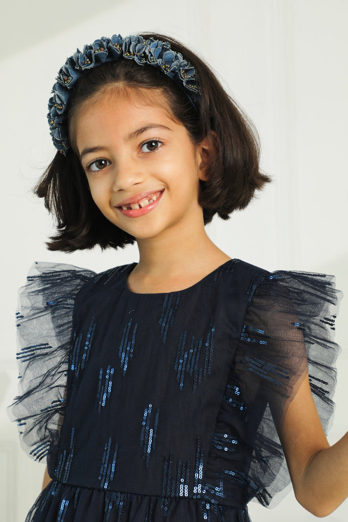 Monica Dress - Navy Dress The Tribe Kids