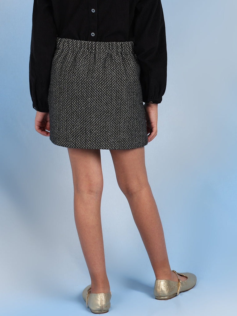 Olive Girls A-Line Above-Knee Skirts - Grey Lurex Skirt The Tribe Kids   