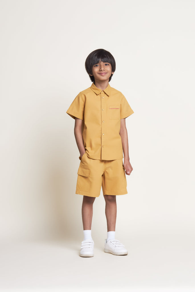 Sheeting Shirt With Shorts Co-Ord set Set The Tribe Kids   