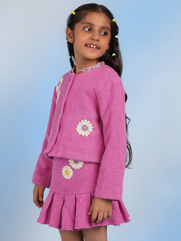 Snow Girls Pink Buckla Solid Causal Jacket Jackets The Tribe Kids   