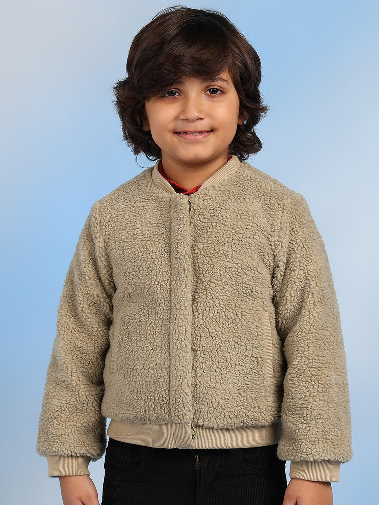 Ted Cotton Solid Boys Jacket - Beige Jackets The Tribe Kids   