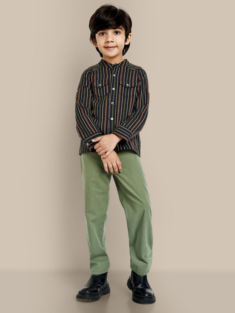 Cooper Cotton Boys Pant - Green Pant The Tribe Kids   