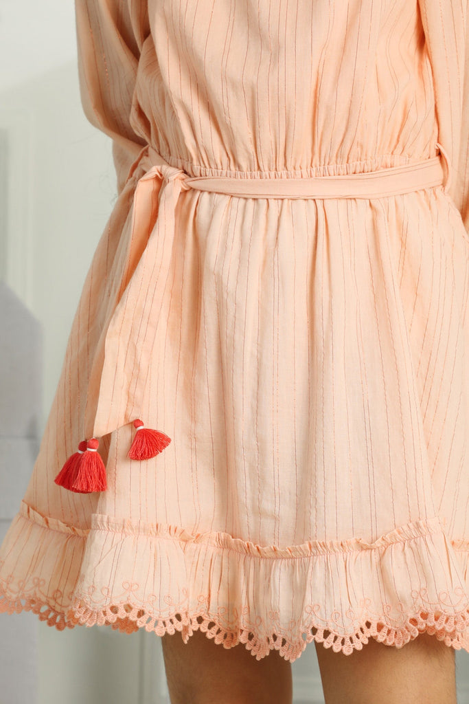 Eva Handmade Flower Embroidered Cotton Girls Dress - Rose Dress The Tribe Kids   