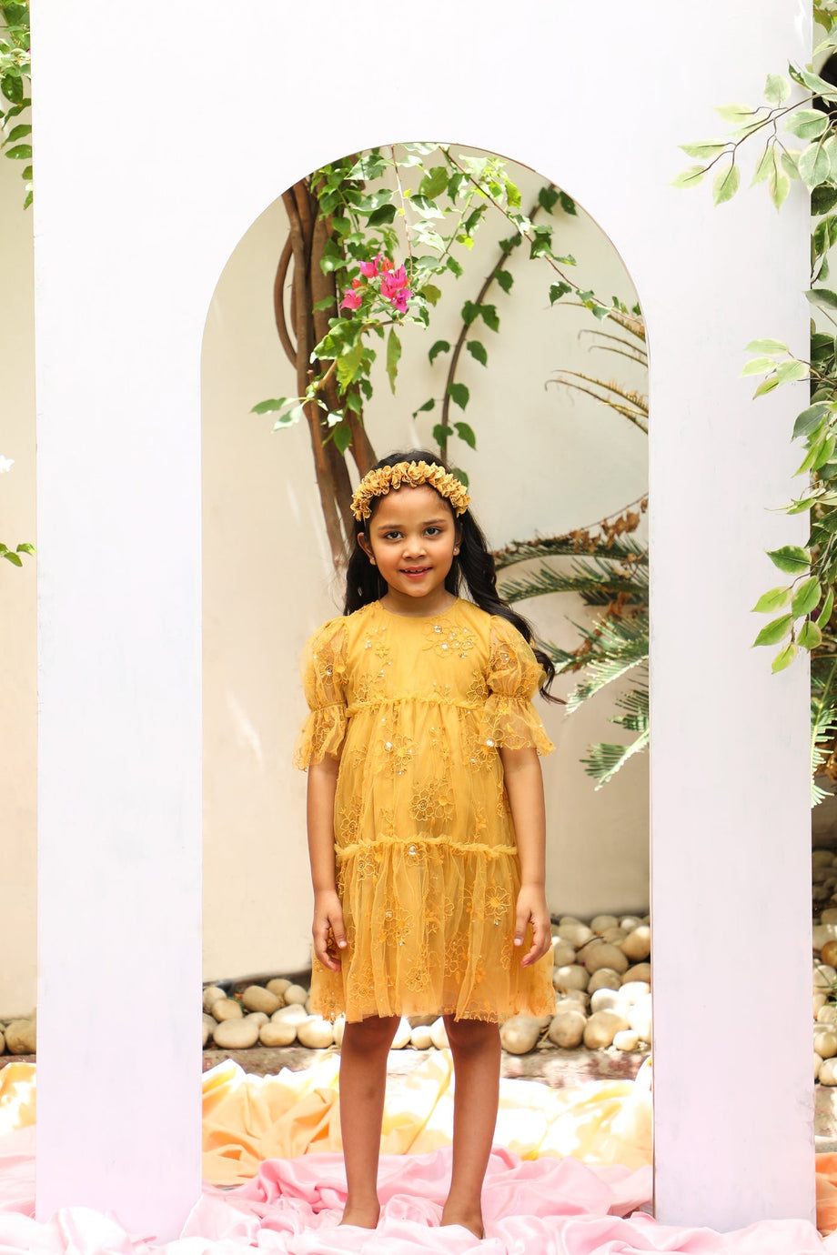 Baby girl mustard yellow dress best sale