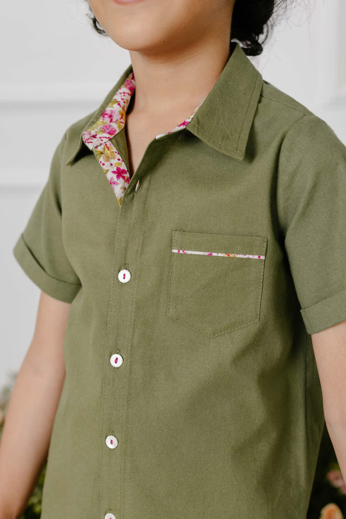 Hector Shirt - Olive Top The Tribe Kids   
