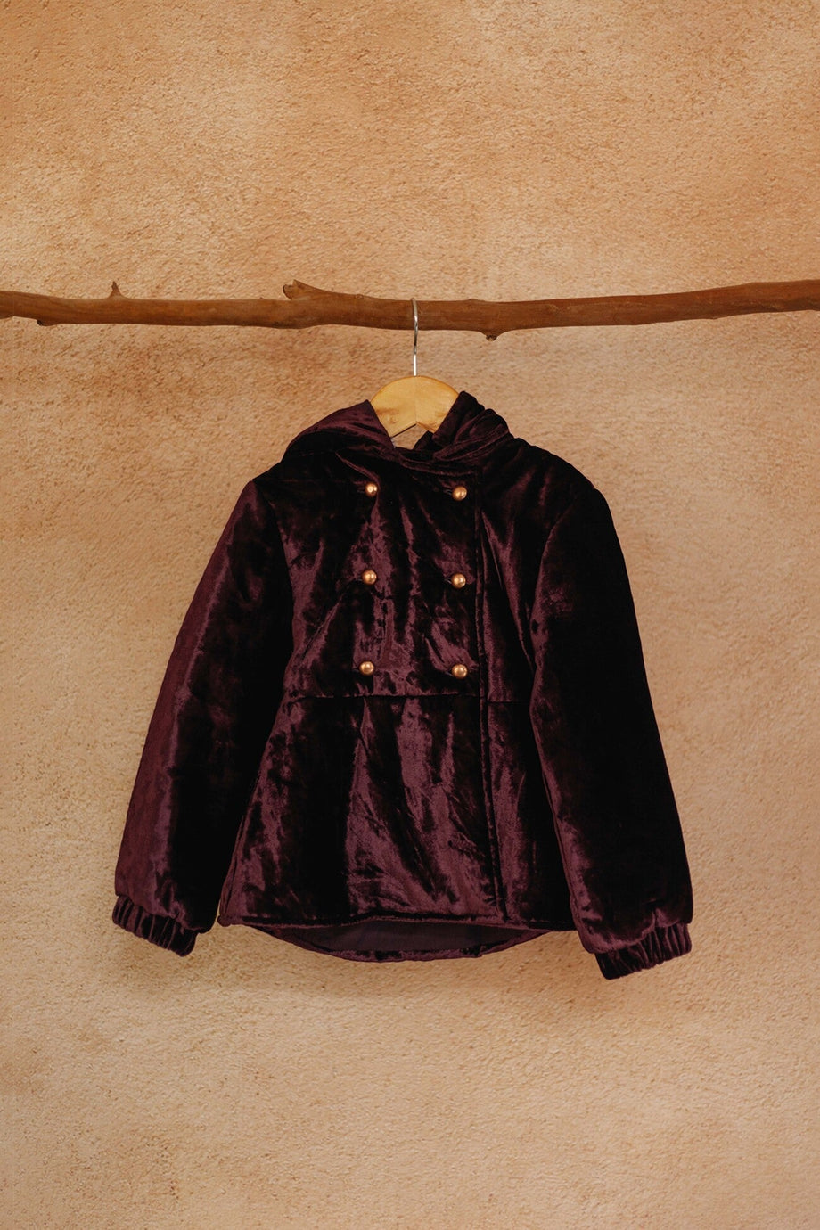 Buy Krish Velvet Girls Coat Purple Online The Tribe Kids