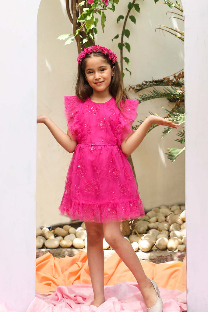 Monica Dress - Hot Pink Dress The Tribe Kids   