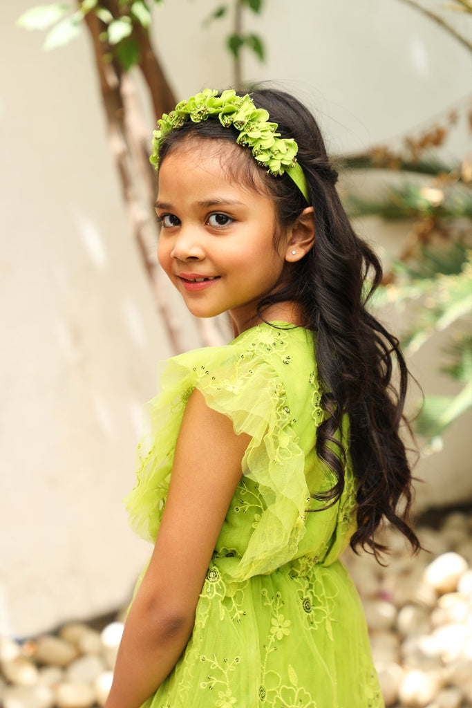 Monica Dress - Lime Green Dress The Tribe Kids   