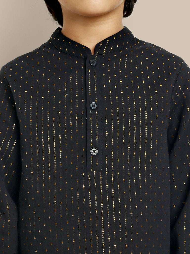 Patrick Black Cotton Lurex Dots Boys Shirt Shirts The Tribe Kids   