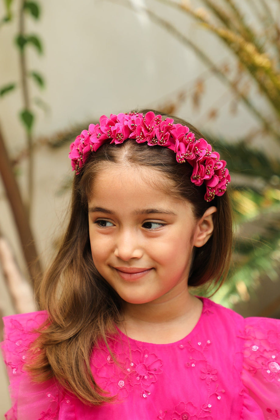 Buy Violeta Flower Crown - Hot pink Online - The Tribe Kids
