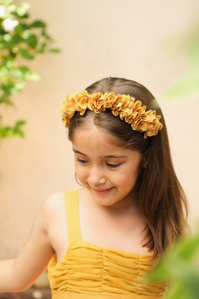 Violeta Flower Crown - Mustard yellow ACCESSORIES The Tribe Kids   